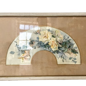 Antique French Lucienne Epron Framed Watercolour Painting Of Flowers Signed Wall Decor c1910-20&#39;s / EVE