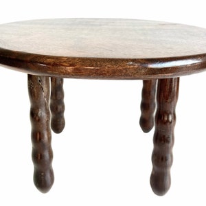 Vintage Brazilian Oval Stool Wooden Medium Simple Milking Varnished Chair Stand Display Rest Plinth Seating Prop Tabouret c1980&#39;s / EVE
