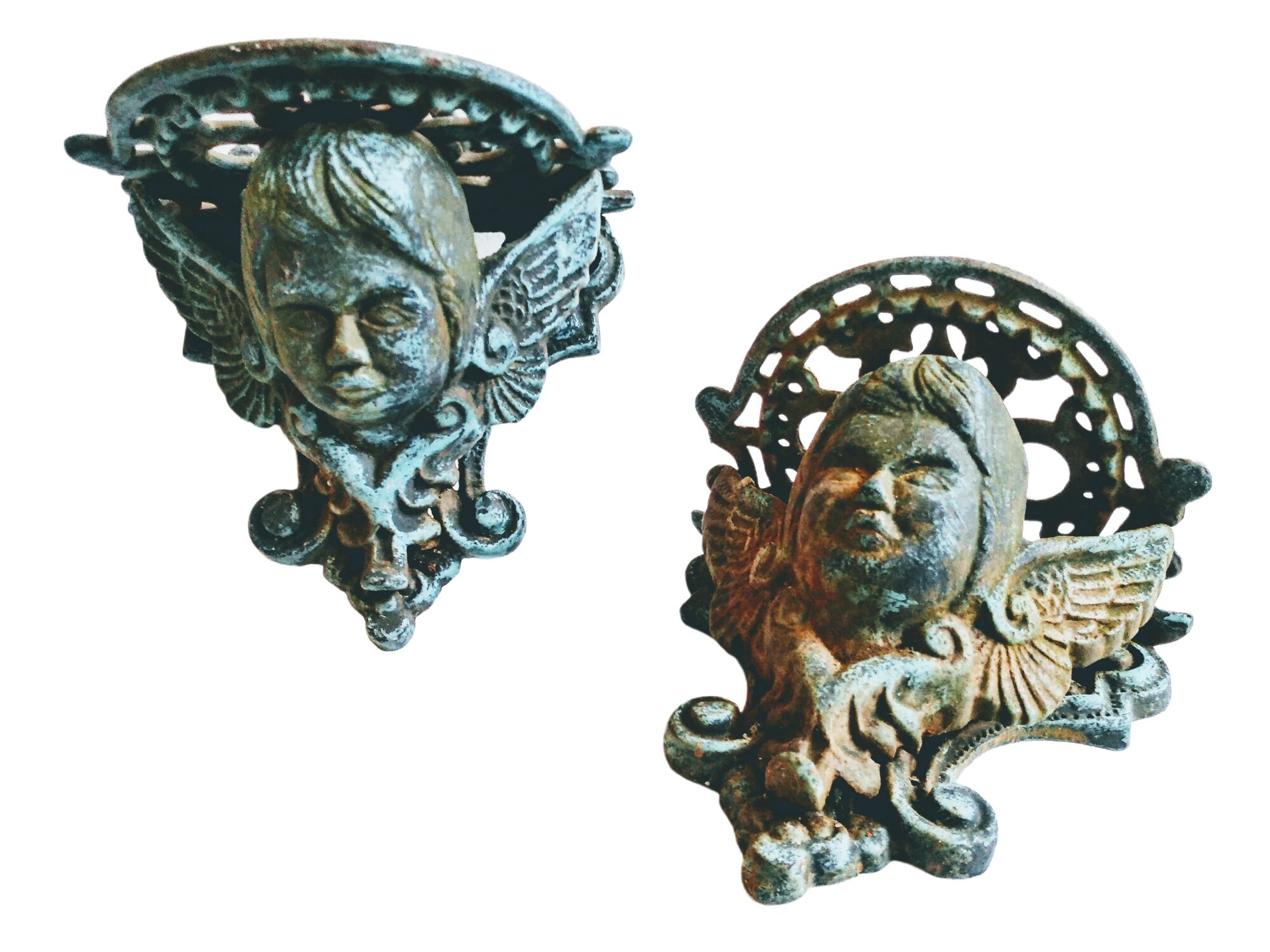 Vintage Français Iron Wall Mounted Small Plinth Stand Support Display Hanging Decor Finishing Circa 