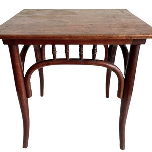 Antique French Wooden Brown Wood Natural Small Side Table Stand Display Rest Plinth Heavily Worn Prop c1920-30&#39;s / EVE de France