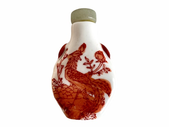 Vintage Chinese Snuff Smelling Salts Hand Painted Small Bottle
