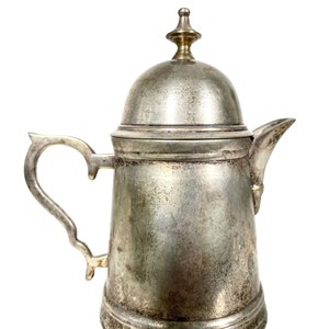 Antique English Small Silver Metal EPNS Silver Plated Handled Coffee Pot Brewing Stove Top Pot circa 1910-20's / EVE