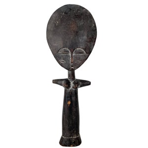 Vintage African Puppe Ashanti Akuaba Fertility Doll Pouppee Ghana Face Idol Primitive Art Carving Sculpture c1960-70&#39;s / EVE of England