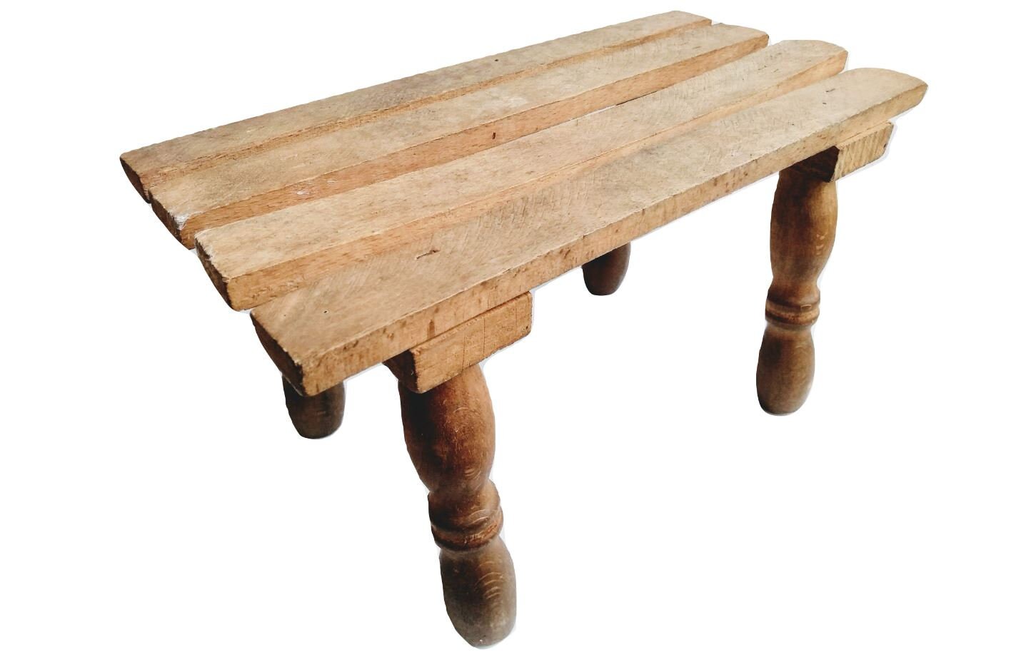 Vintage Français Bois Marron Naturel Petit Socle Stand Présentoir Repos Prop Fait Maison Unique Pièc