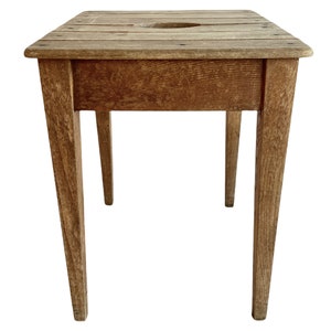 Vintage Stool French Traditional Bathroom Style Wood Wooden Stool Chair Plant Pot Stand Plinth Seat Tabouret c1970-80&#39;s / EVE