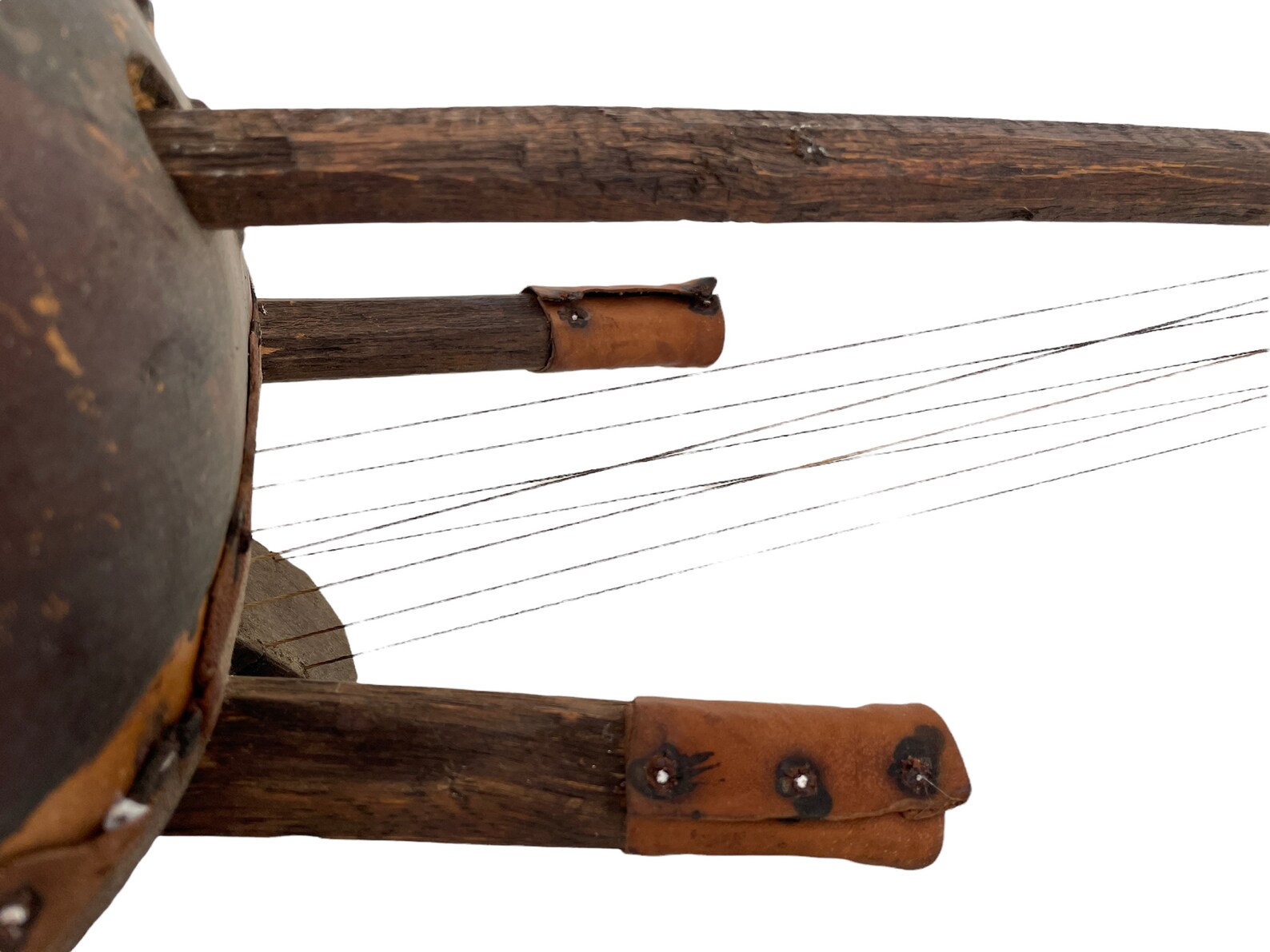 Vintage African Stringed Musical Instrument Drum Wooden Decor Carved ...