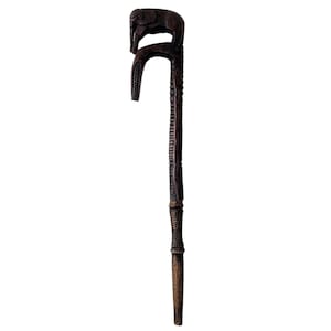 Vintage African Elephant Walking Stick Aid Man Gentlemans Decor DIsplay Prop Hallway Cloakroom Disabled c1950-60&#39;s / EVE