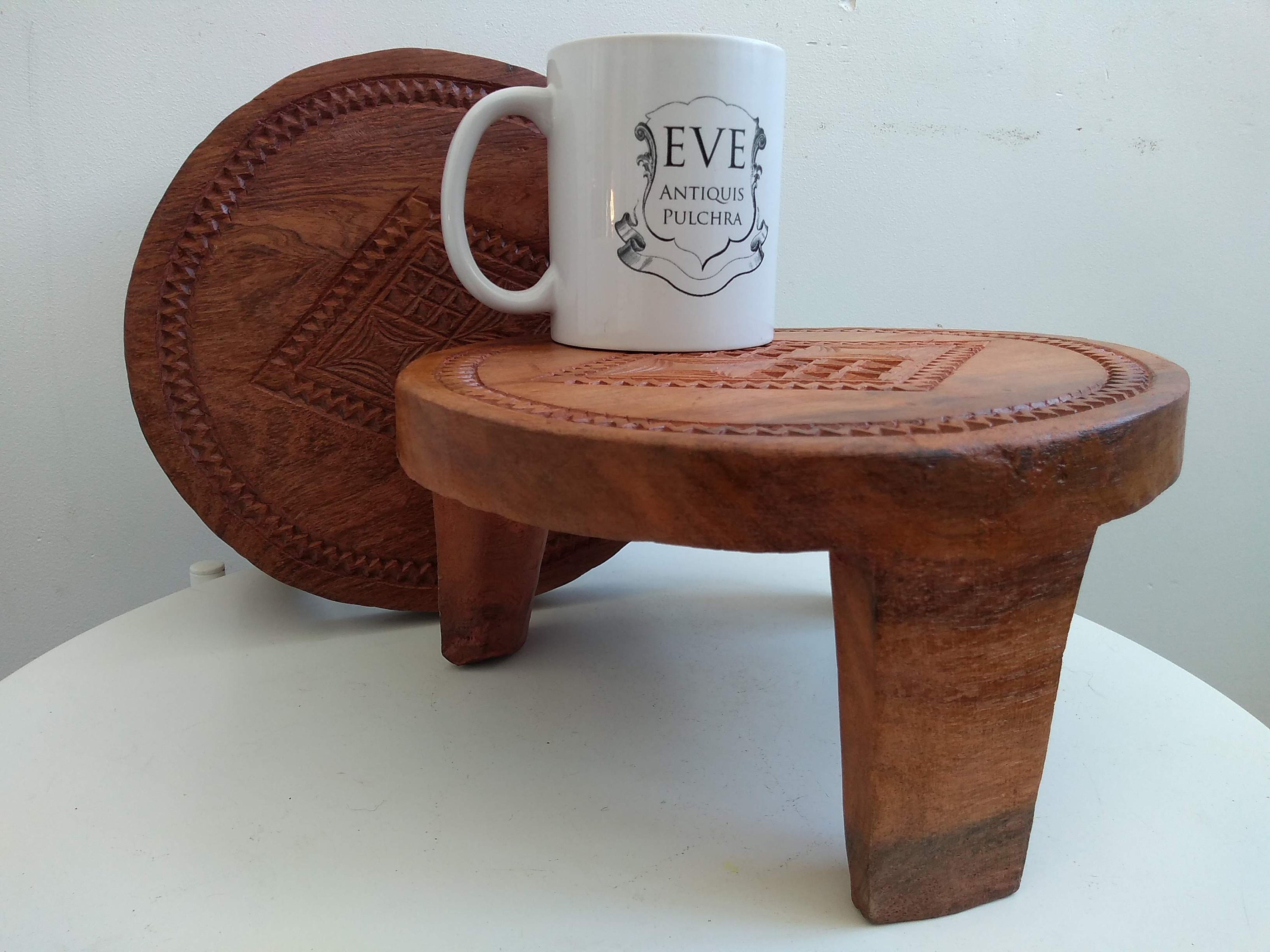 ヴィンテージ アフリカンスツール 木製 手彫り 天然木 小型チェア