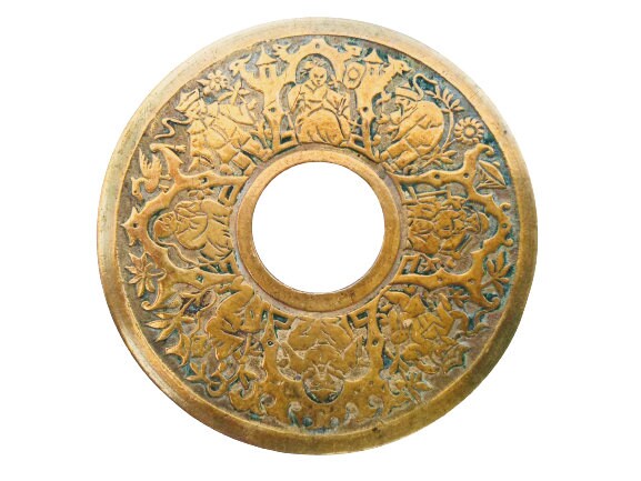 Antique Français Bronze Brass Bobeche Wax Catcher Sconce Metal Candlestick Stick Display Holder C185