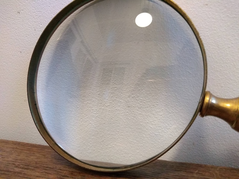 Antique English Horn Handled Magnifying Glass Looking Glass Magnifier Inspector Reading Aid Prop Desktop Gift c1910/'s EVE de France
