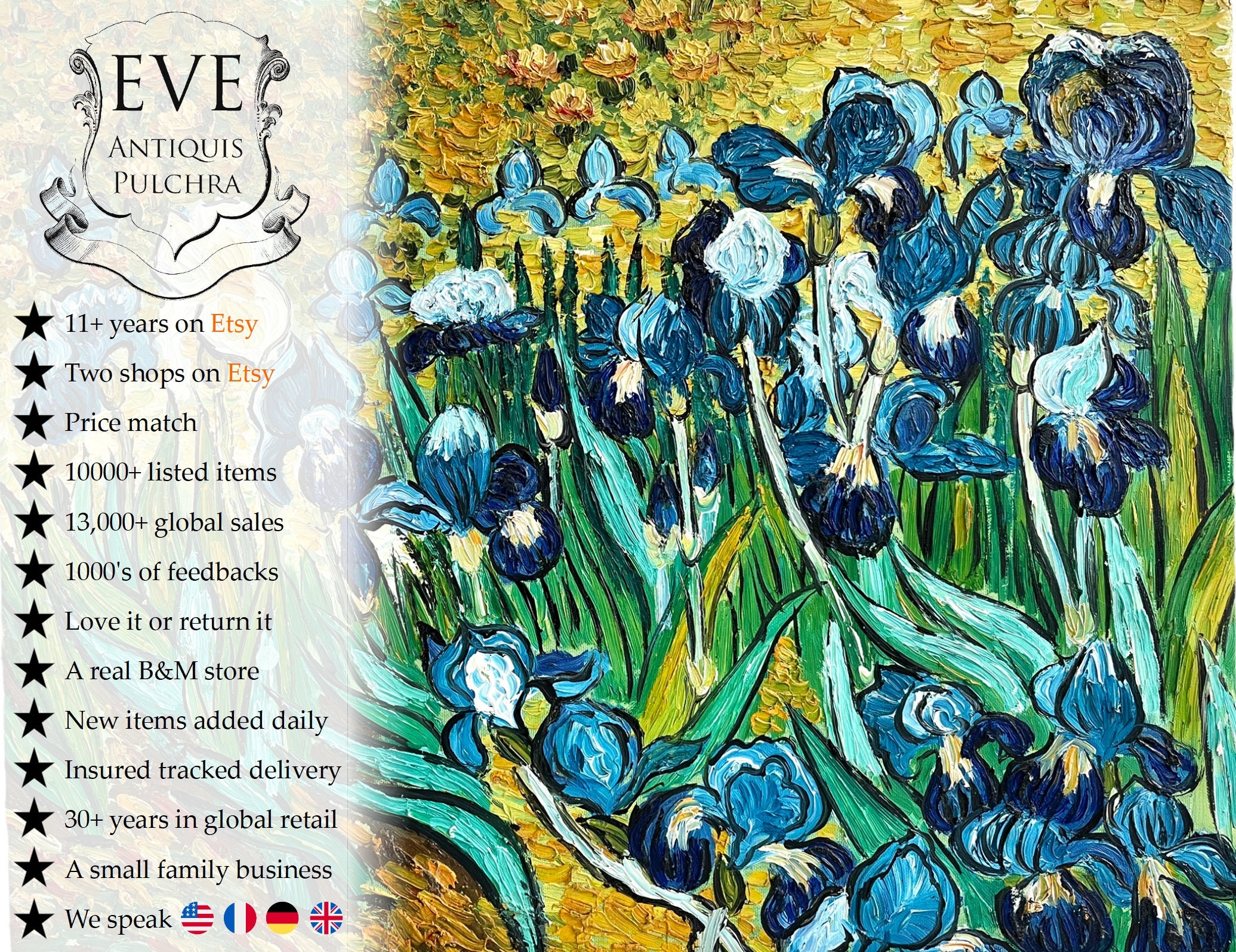 ヴィンテージ フランス ヴィンセント ヴァン ゴッホ「レ アイリス