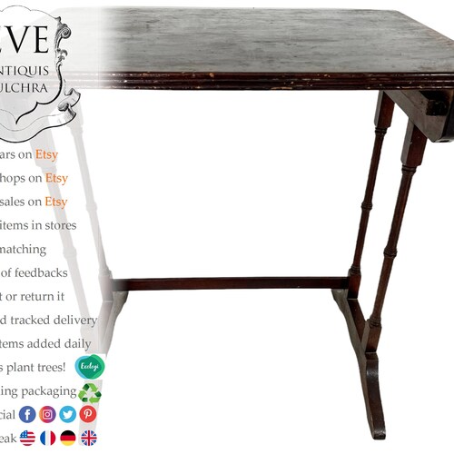 Vintage French Wooden Brown Varnished Wood Small Medium Side Table Stand Display Rest Plinth Furniture shops Classical Style c1950-60's / EVE