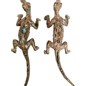 Vintage African Bronze Metal Crocodile Animal Figurine Statue Primitive Sculpture Cast Tribal Art PRICED INDIVIDUALLY c1980-90&#39;s / EVE