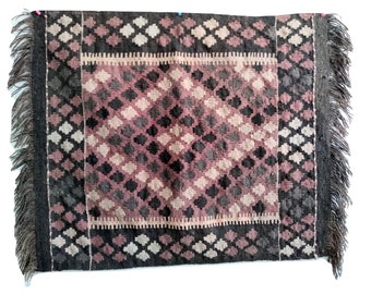 Vintage Middle Eastern Bedouin Natural Hand Dyed Woven Spun Tribal Ethinc Sheep Rug Carpet Cover Throw circa 1960-1970's / EVE de France
