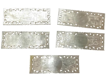Antique Chinese Mother Of Pearl Gaming Chips Counters Tokens Hand Made Card Games Wist Bet c1850's / EVE