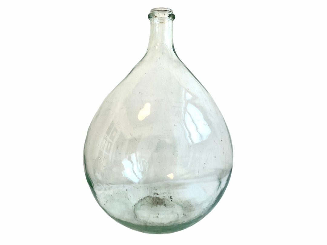 Vintage French Extra Large Clear Glass Demijohn 15 Litre Bottle