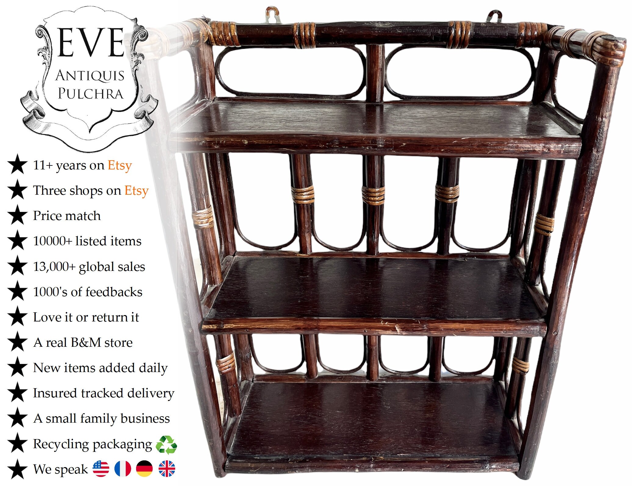 Vintage Chinois Asiatique Bois Marron Naturel Poteaux Petite Étagère Mur Stand Affichage Plinth Prop