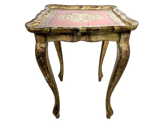 Table Florentine D'Appoint En Massif Bois Style Antique - Table De Cuisine Salon - Neuf