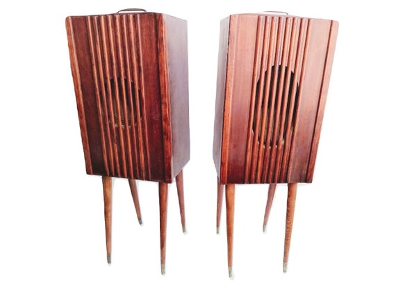 vintage wooden speakers