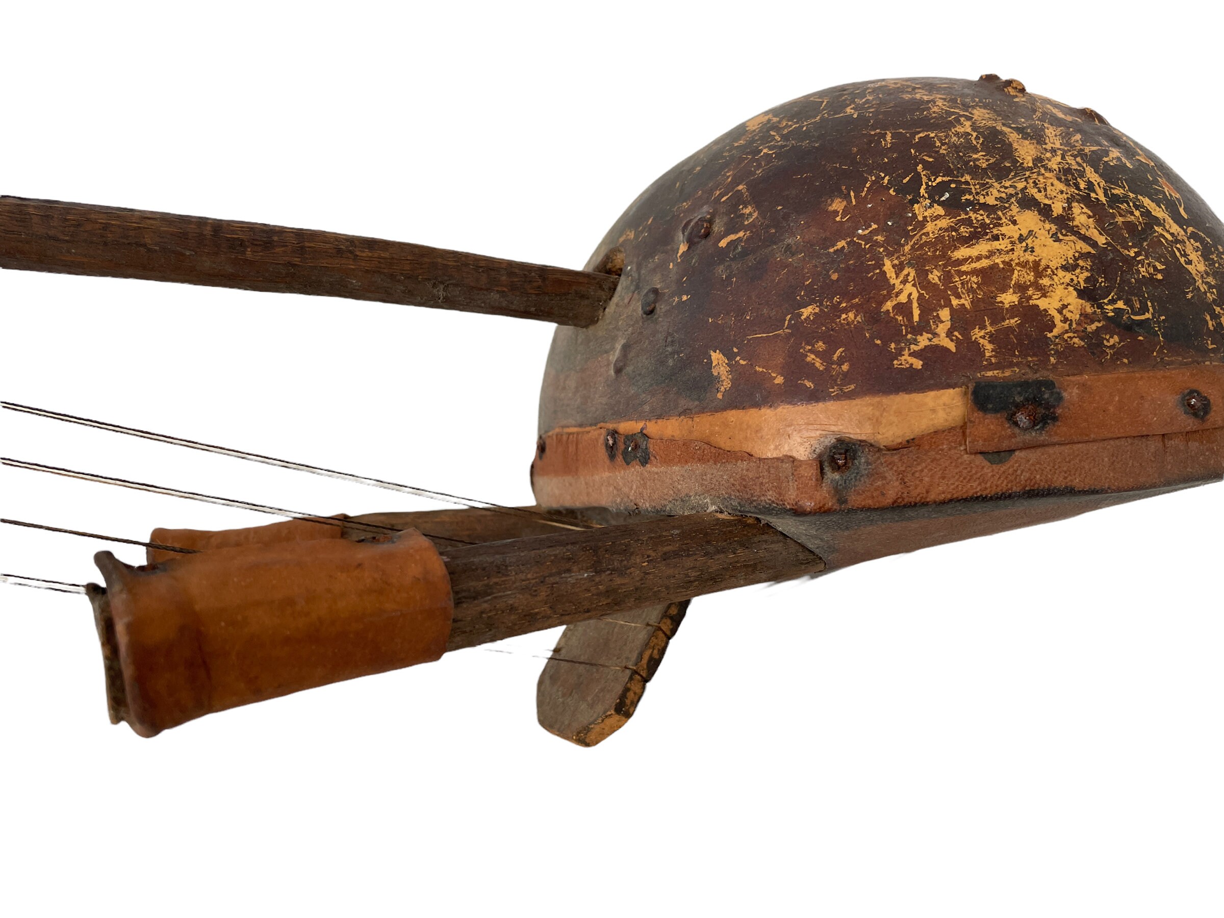 Vintage African Stringed Musical Instrument Drum Wooden Decor Carved ...