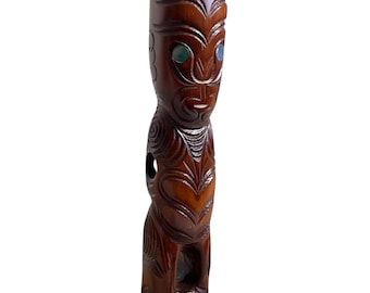 Vintage New Zealand South Pacific Oceania Polynesian Inspired Decorative Wooden Ornament Decor Carving Sculpture Wood Art c1980's / EVE