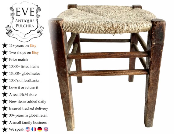 Vintage French Wooden Brown Natural, How To Fix A Wobbly Wooden Stool
