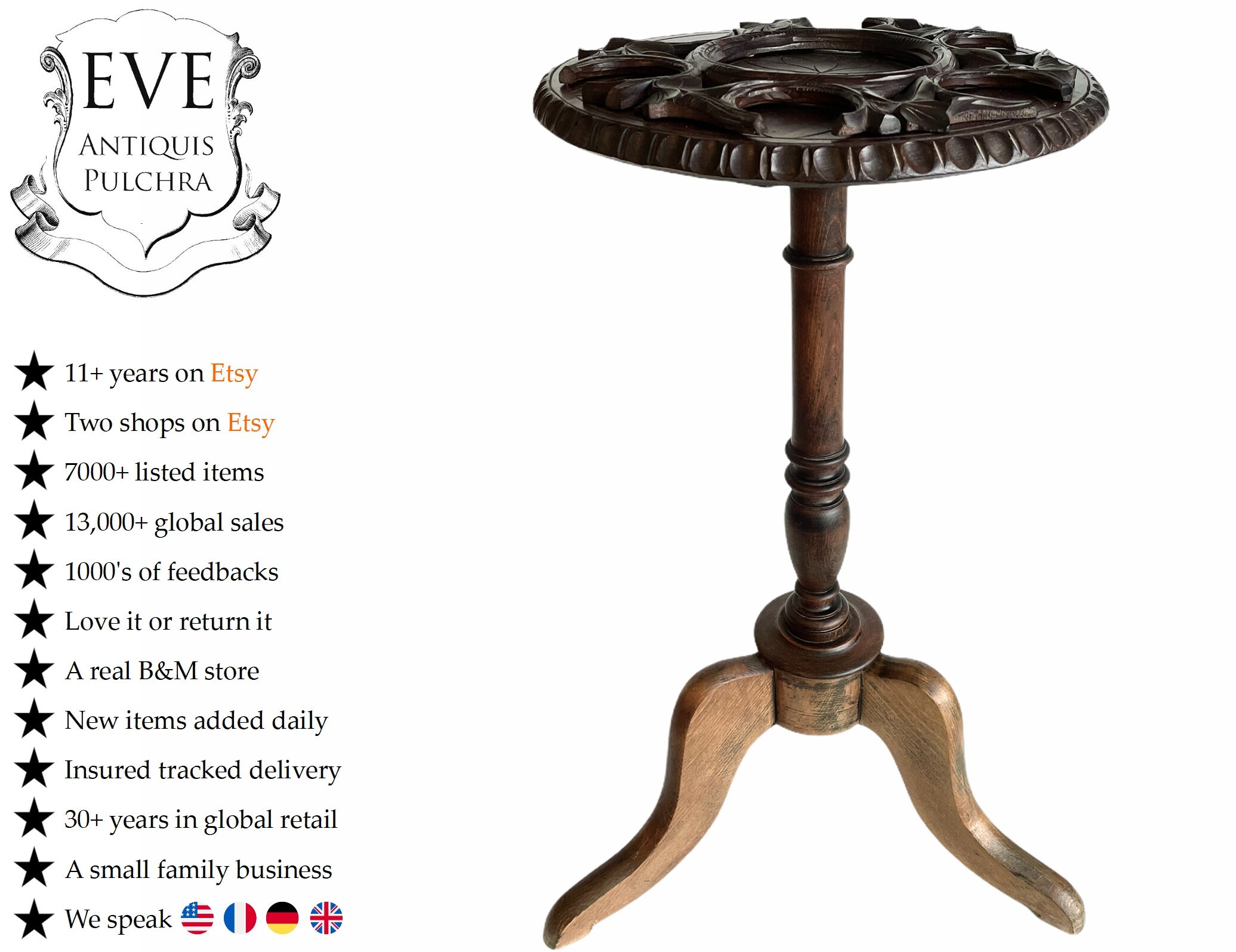 Vintage Français Bois Brun Verni Petit Moyen Side Table Stand Display Rest Plinth Meubles Porte-Bois