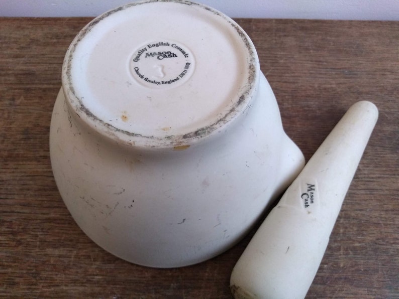 Vintage English Mason Cash Ceramic Stoneware Mortar and Pestle Etsy