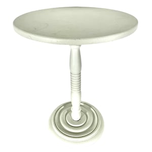 Vintage French Wooden Painted White Worn Chippy Wood Small Stand Display Plinth Pot Stand Prop Patina c1970-1980&#39;s / EVE