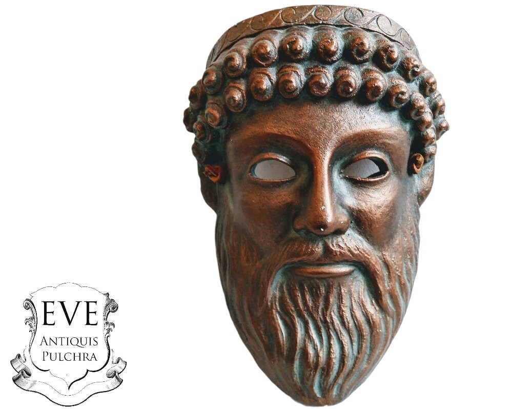 Vintage Français Decorative Plaster Bust Mask Wall Decor Reproduction Ancient Greek Greece Statue Sc