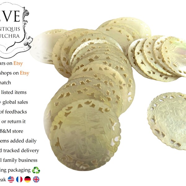 Antique Chinese Mother of Pearl Gaming Chips Etsy