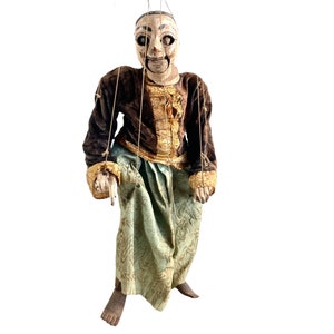 Antique Indian Marionette Puppet Mouth Eye Movement Toy Decorative Collectable Puppetry Vintage Puppetmaster Gift c1910-30&#39;s / EVE de France