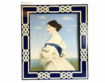 Vintage English Painting The Figurehead Woman On A Cliff Top Noyes Acrylic Scenic On Hardboard Area c1970-80&#39;s / EVE