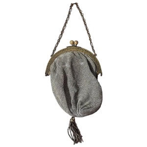 Antique French or English Coin Purse Container Bag Handbag Costume Prop Decor c1830-1850&#39;s / EVE