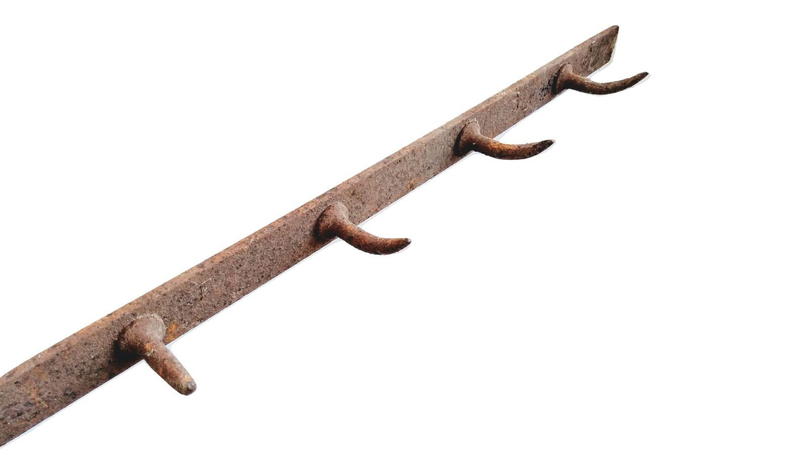 Vintage Français Boucher Rusty Crochets Suspendus Boutique Commercial Mural Heavy Industrial Hanging