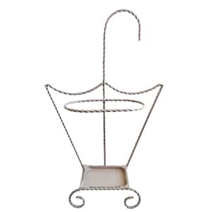 Vintage French Twisted Iron Umbrella Walking Stick Stand Container Storage Doorway Hallway Decor Cloakroom Brown c1980-90&#39;s / EVE