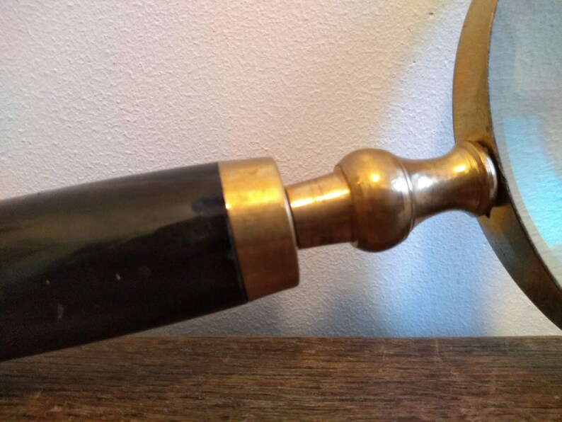 Antique English Horn Handled Magnifying Glass Looking Glass Magnifier Inspector Reading Aid Prop Desktop Gift c1910/'s EVE de France