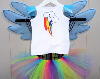 My Little Pony Rainbow Dash Costume 4 Pcs - HANDMADE & HANDPAINTED - Ships Free -