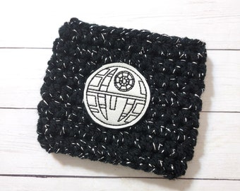 Death Globe Crochet Cup Cozy- alien cup cozy - gifts - gifts for her - disney gifts - coffee mug sleeve - coffee sleeve - mug cozy
