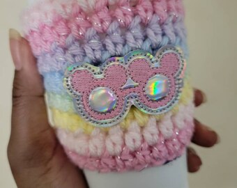 Mouse Glasses Coffee Cup Cozy, cup cozy, Christmas gift, gifts for her, Disney gift, coffee mug sleeve, coffee sleeve, mug cozy