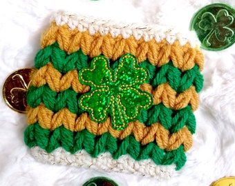 Mouse 4-leaf Clover Crochet Cup Cozy- crochet cup cozy - gifts - gifts for her - disney gifts - coffee mug sleeve - coffee sleeve - mug cozy