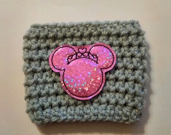 Minnie Princess Inspired Crochet Cup Cozy- princess - gifts - gifts for her - disney gifts - coffee mug sleeve - coffee sleeve - mug cozy
