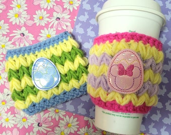 Mouse Egg Crochet Cup Cozy- crochet cup cozy - gifts - gifts for her - easter gifts - coffee mug sleeve - coffee sleeve - mug cozy