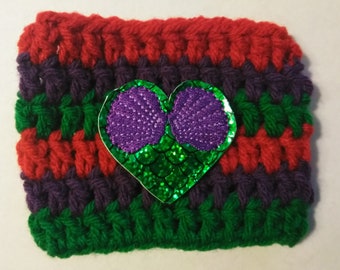 Mermaid Heart Crochet Cup Cozy - crochet cup cozy - gifts - gifts for her - disney gifts - coffee mug sleeve - coffee sleeve - mug cozy