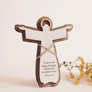 Guardian Angel Gift / Jesus Encouragement Figure for Her / Christian Tiered Tray Decoration / Thinking of You / Faith, Love, Strength, Hope