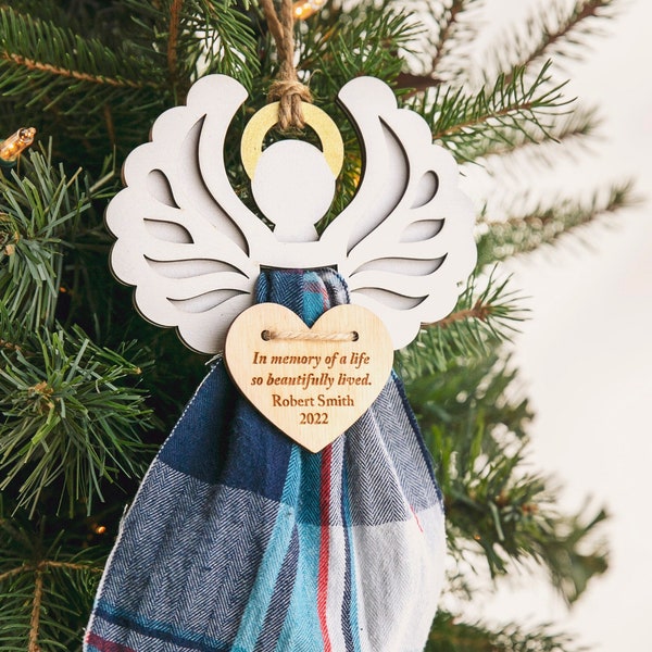 Personalized Angel Ornament made from Loved One's Clothing / Memory Christmas Tree Keepsake / Infant, Baby Loss / Grandma Mom Remembrance