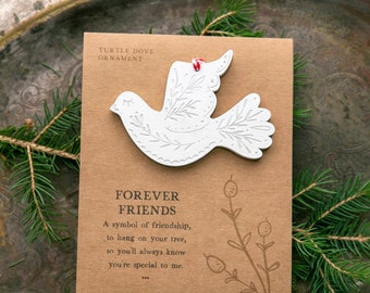 Friendship Christmas Ornament, Turtledove Friend Group Gifts Stocking Stuffer