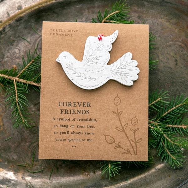 Turtle Dove Friendship Christmas Ornaments / Gift for Friend / Best Friends Forever “Bestie” Stocking Stuffer