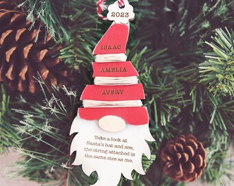 Personalized Kids Growth Ornament / Children’s Height Keepsake / Customized Santa Stocking Stuffer / Christmas Tree Gnome How Tall This Year