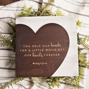Personalized Heart Sign: Engraved Wood Gift for Babysitter, Nanny, Teacher